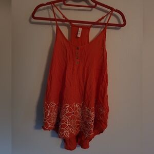 Xhilaration Orange Floral Hem Camisole
